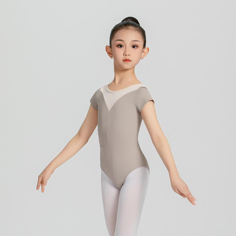 Kurzärmeliges Ballett- und Gymnastik-Tanzkleid für Kleinkind-Mädchen mit Trägerdesign