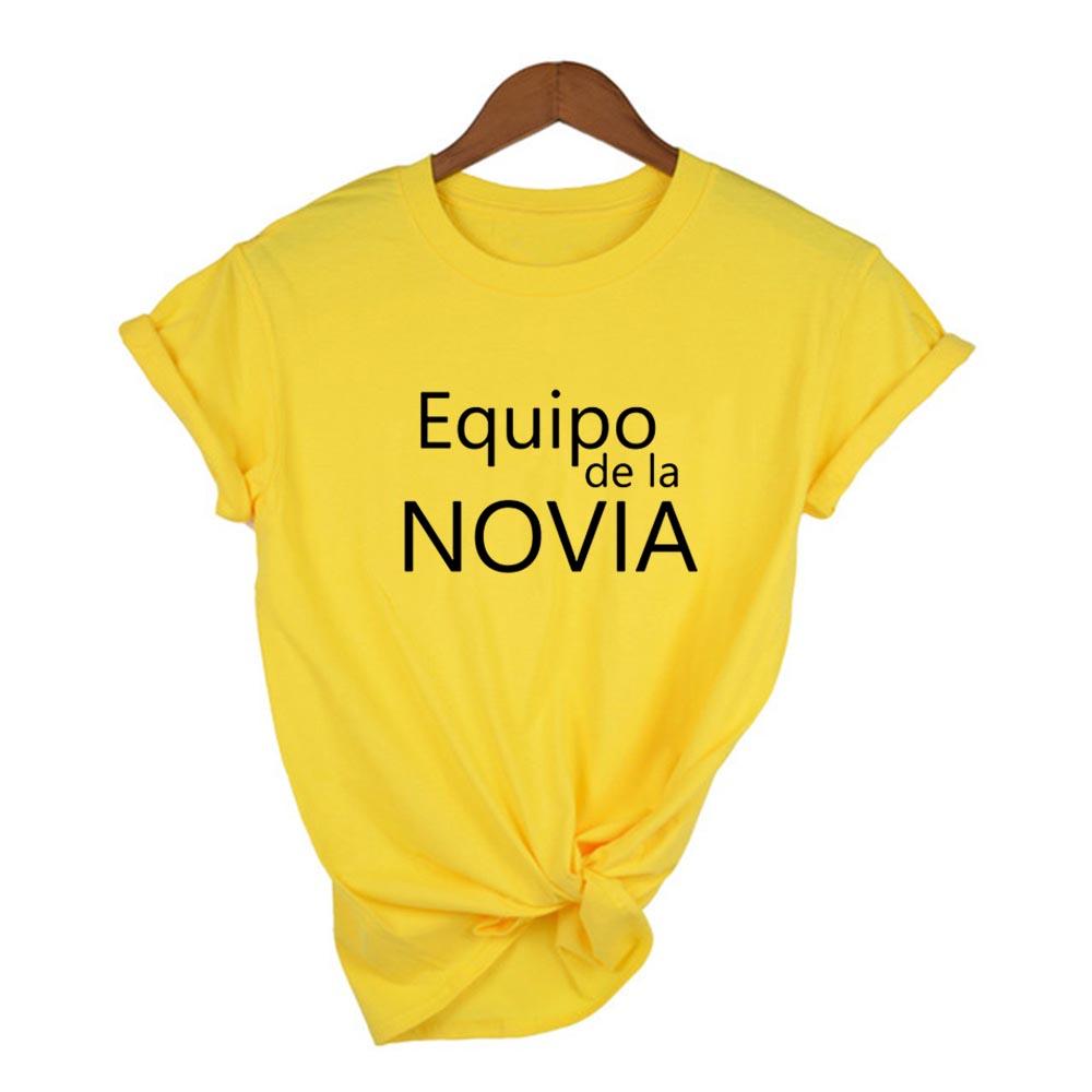 Equipo De La Novia Team Bride Graphic Tees Spain Women T Shirt Wedding Party Aesthetic Female