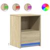 Vidaxl Szafki Nocne Z Led, 2 Szt., Dąb Sonoma, Materiał Drewnopochodny