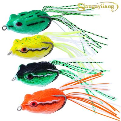 Esche da Pesca al Black Bass Artificiali Topwater Rana Crankbait Esche Morbide con Ami in Metallo Esche da Pesca al Black Bass