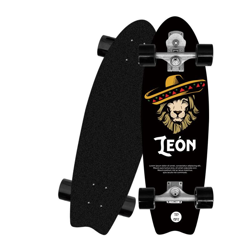 S7 גלשן סקייטבורד יבשתי 815x255x125 מ"מ סקייטבורד גלשן תושבת S7 גלישת גלים גלשן דג סקייטבורדים לונגבורד