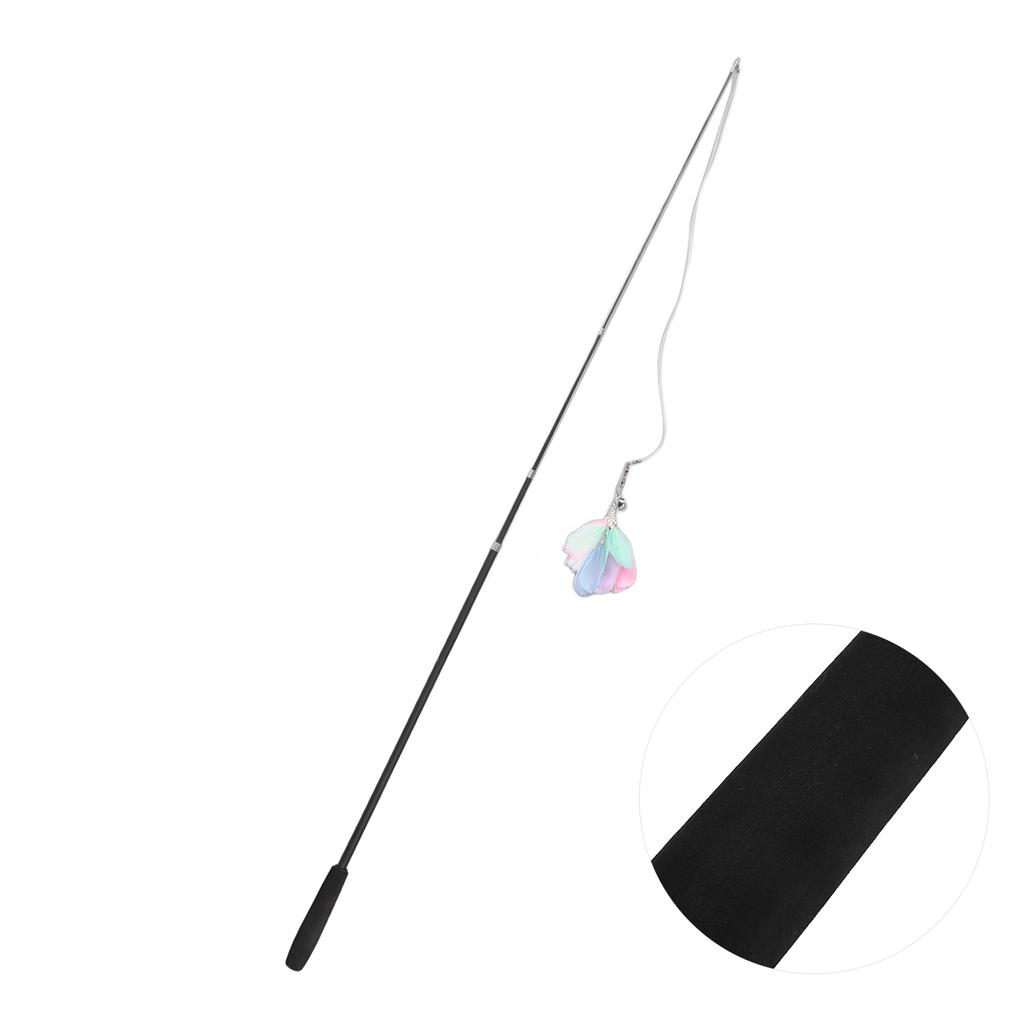 Funny Cat Stick Retractable Interactive Cat Feather Toy for Indoor Cats Kitten Play Exercise