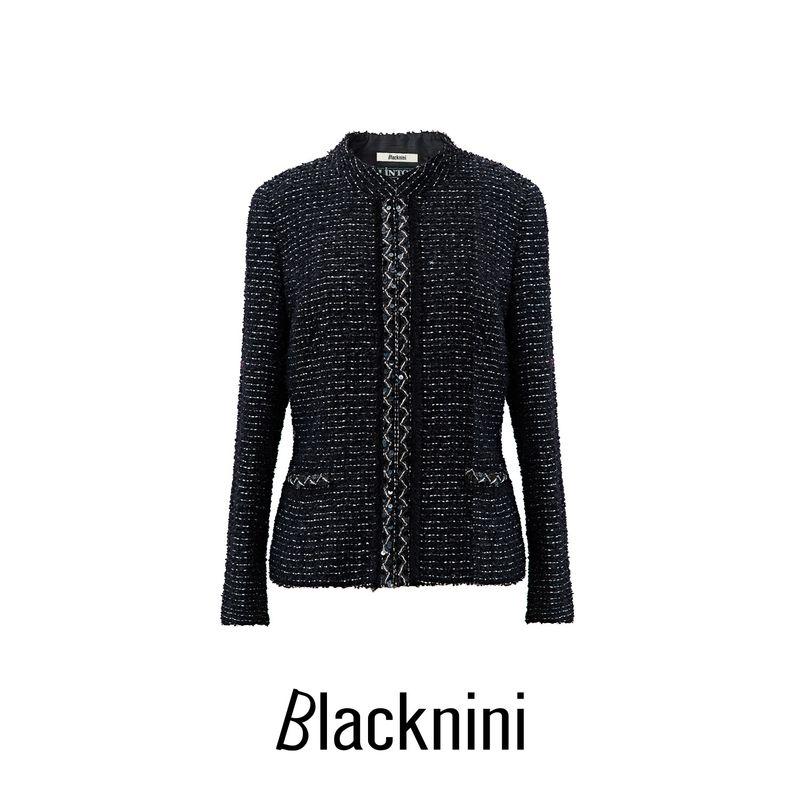 

Blacknini Yin WAF/ Черные крылья Британский Бай Ниан Линтон Дабл Си Роскошный Твидовый Верх Black L