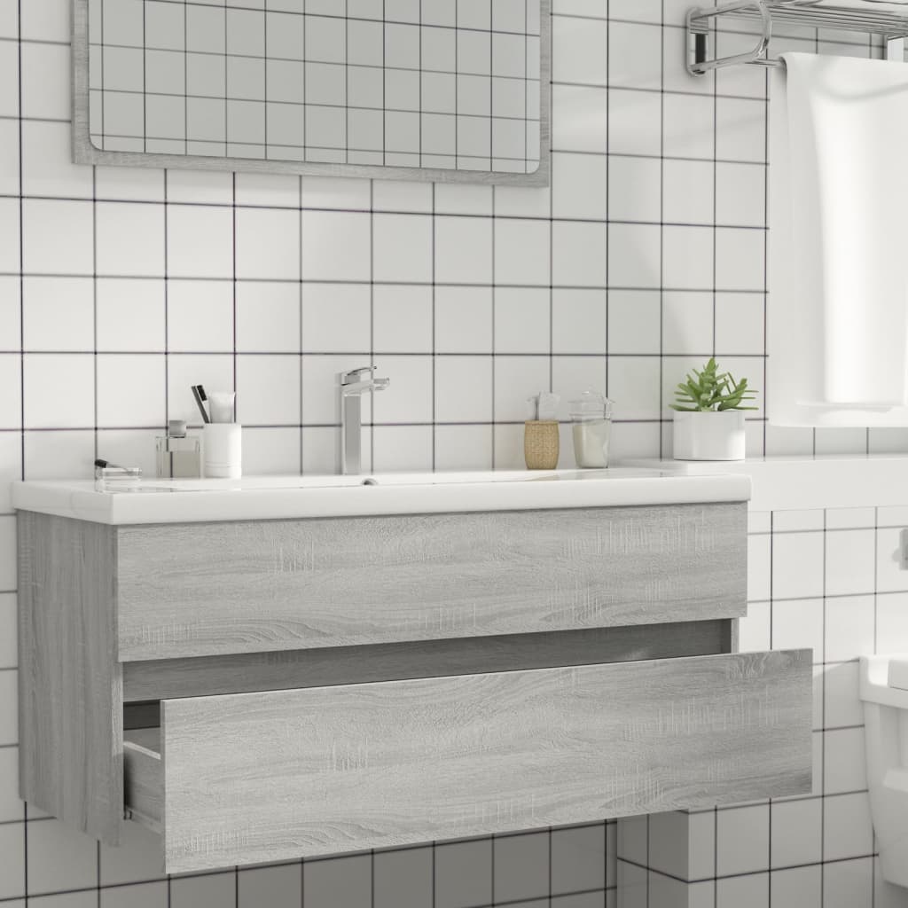 Vidaxl Under-Sink Cabinet, Sonoma Grey Oak, 100X38.5X45 Cm