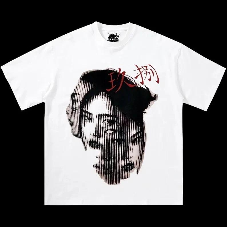 Abstract Japanese Graphic Boxy T-Shirt, oversized, graphic, t-shirt, streetwear, XL