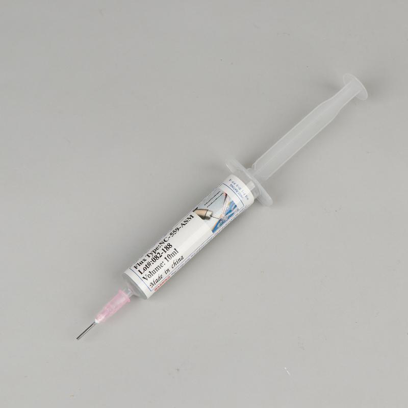 Syringe Solder Paste Flux With Plunger Needle Tip Easy Control No Waste No Clean Soldering Flux For Bga Pga Sm