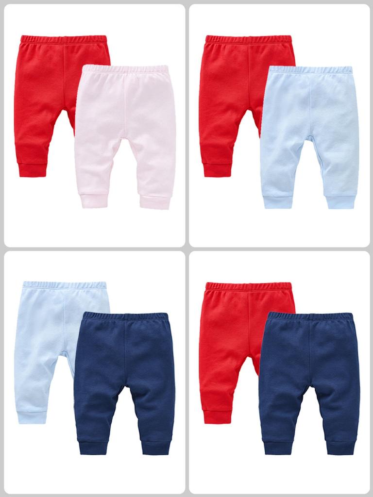 Pure Cotton Newborn Crawling Pants Set – Two-Piece Base Layer for Boys and Girls