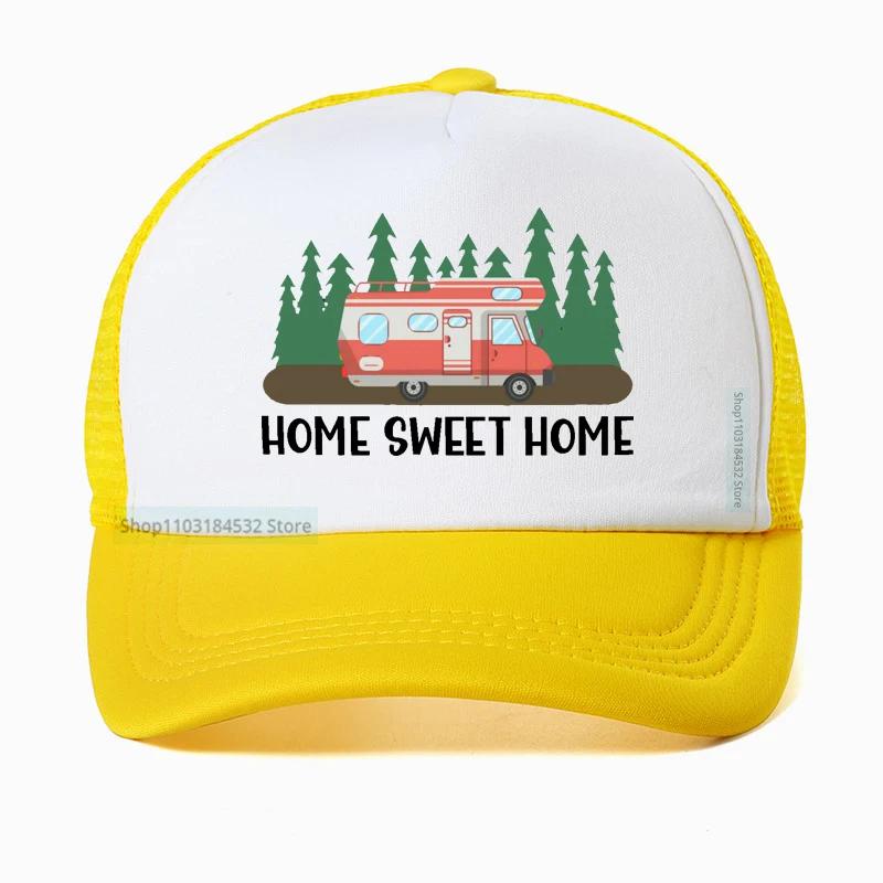 Motorhome RV Camping Camper Home Sweet Baseball Cap Outdoor Travel Adventure Dad hat Summer Unisex Mesh Visor Outdoor Sun Hats