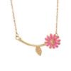 Sweet Colorful Enamel Daisy Choker Necklace Stainless Steel Chain Jewelry Gifts for Women Teen Girls