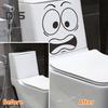 Toilettenaufkleber mit erschrockenem Ausdruck, wasserdicht, entfernbar, selbstklebend, PVC, Wandkunst, Cartoon-Ausdruck, Toilettensitzdeckel-Dekoration für Wohnzimmer und Badezimmer
