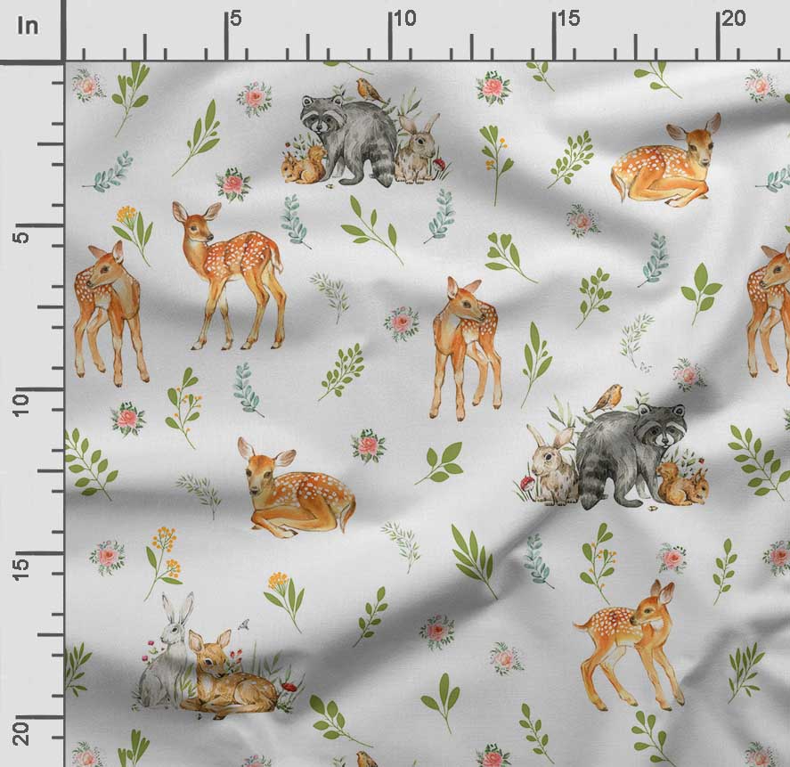 Soimoi Animals Print, Bavlna Cambric, Prošívací tkanina prodávaná The Yard 42 palců široká, bavlněná tkanina střední gramáže, Šicí potřeby,