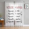 Kitchen Utensils Plaid Tulle Curtains For Living Room Chiffon Voile Sheer Window Curtain For Bedroom