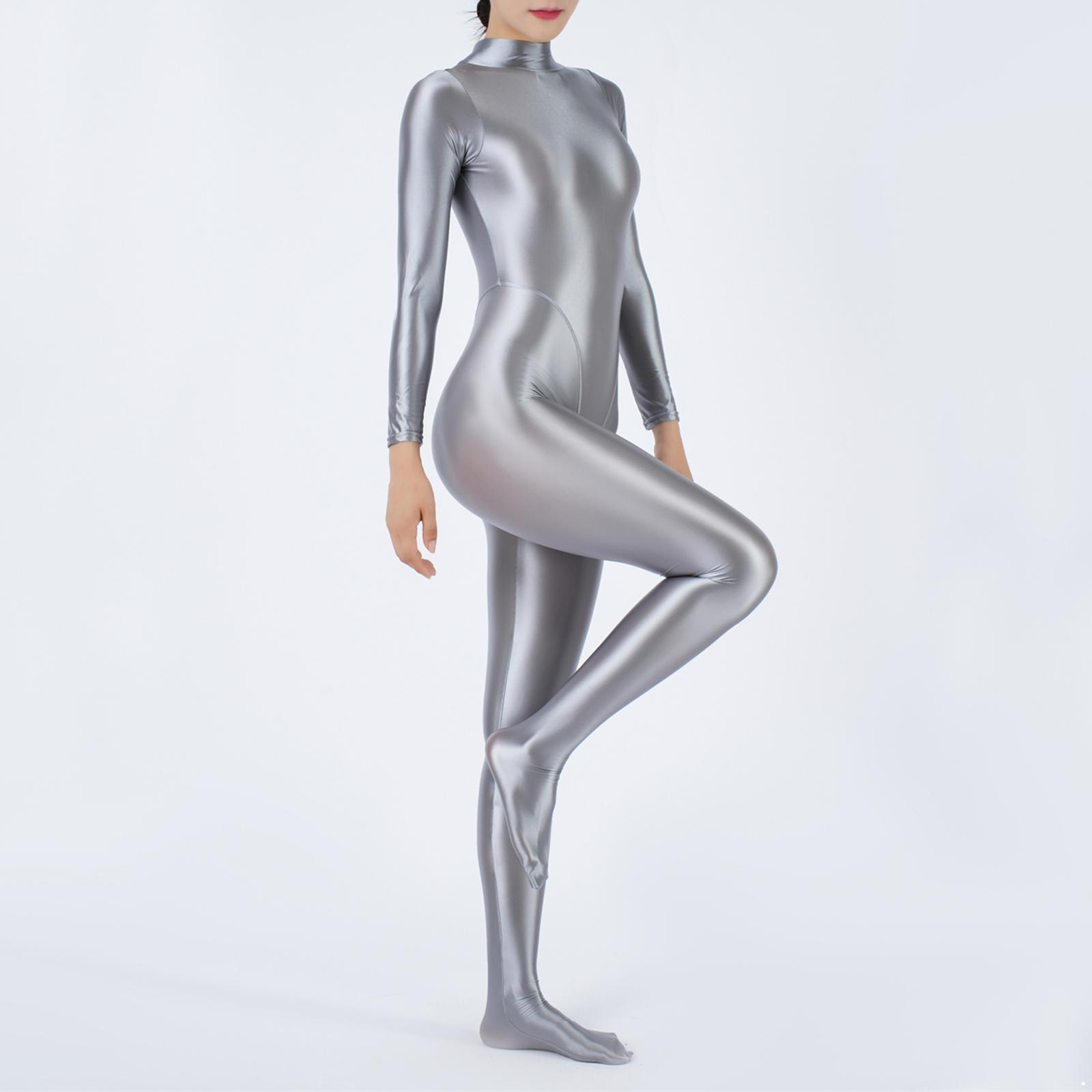 

Жіночий клубний костюм для танцювального шоу. Вузький комбінезон. Повне боді. Панчохи. Рашгард для дайвінгу. Серфінгу. Йоги. Танці на пілоні. XXL срібний