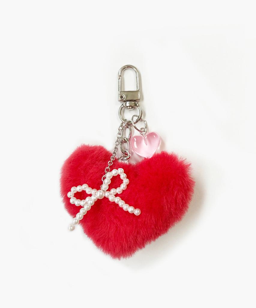 MONOFLUX Double Heart Ribbon Keyring