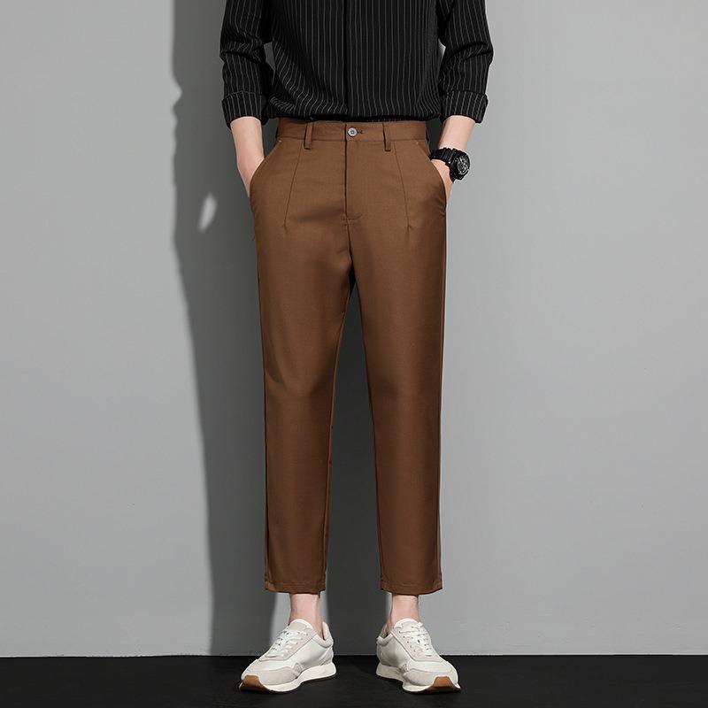 Pants Men's Spring and Autumn New Men's Suit Pants Casual Versatile Blue Straight Fashion Drape Pants Men's Clothing