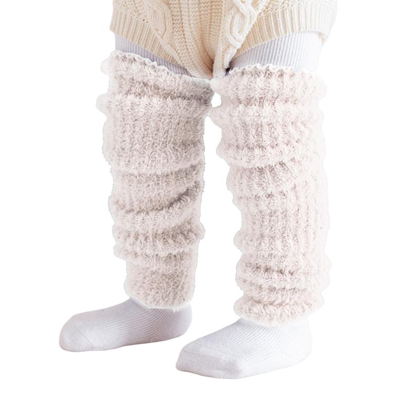

Comfortable Children Leg Socks Thermal Insulated Stretchy Knee Covers For Active Play Comfort Easy Wear бежевый