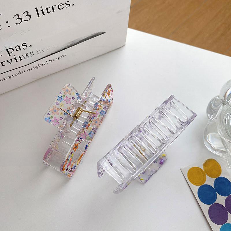 Colorful Floral Daisy Patterned Hair Claw Clips For Girls Stylish Headwear Accessory