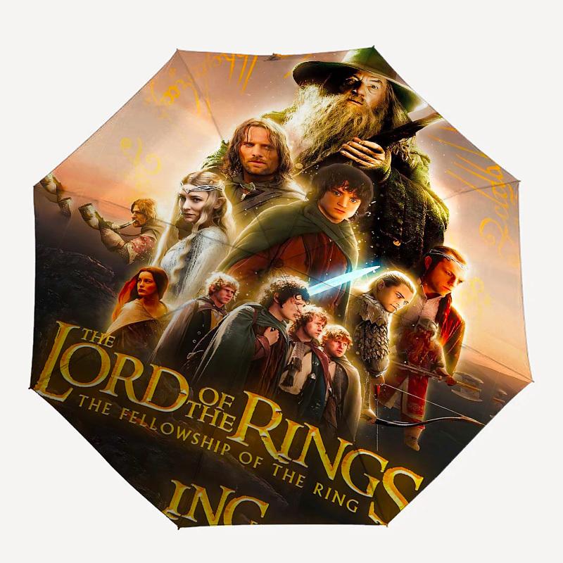 1pc Lord of the Rings Fellowship of the Ring Automatic Folding Umbrella - Compact 8-Rib Design, Durable Plastic & Iron1434L