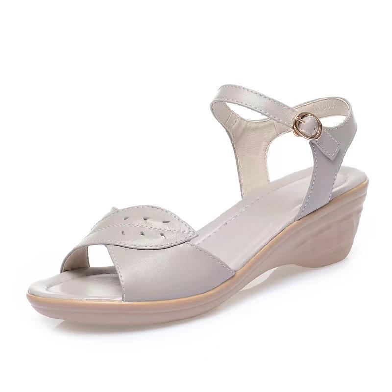 Fashion GKTINOO Brand Sandals Summer Women Shoes Sandals 2025 New Fashion Wedges Heel Sandals Real Leather Shoes Woman Sandals