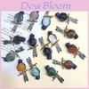 Vintage Enamel Brooch Pin With Semi Precious Shell Inlay For Men And Women Jewelry Accessory