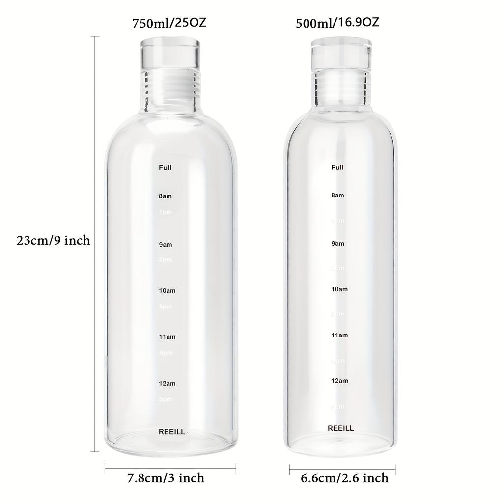 111/711ml Water Bottle With Time Marker Cover For Water Drink Large Capacity Plastic Transparent Milk Juice Cup Birthday Gift