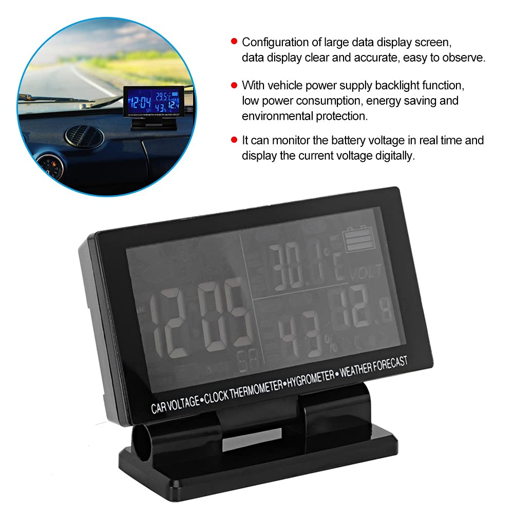 xuuyuu Digital Car Clock Car with Weather Forecast Function