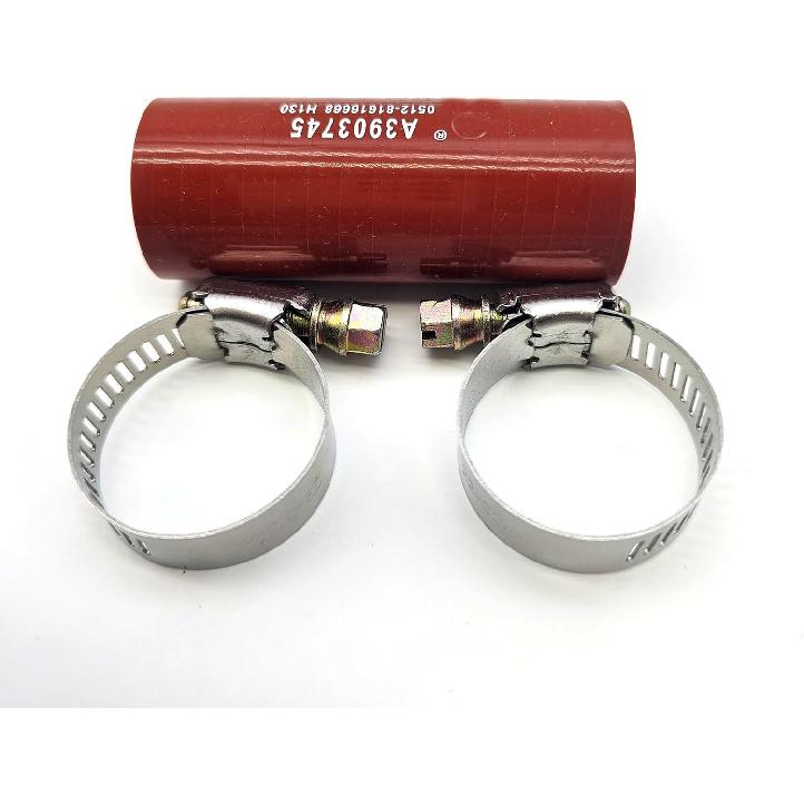 Hconcet 3286499 Red Turbo Oil Drain Hose And 2 Clamps Compatible with Dodge Cummins 4BT, 6BT and 6CT models year from 1989-2006