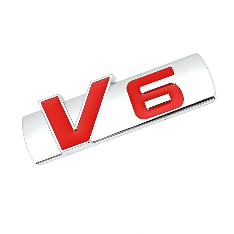 3D Car V6 Logo Sticker Emblem Auto Badge Decal V6 Styling