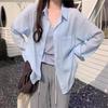 Women's Stylish Loose Tencel Cotton Sun Protection Drape Shirt – Thin Long Sleeve Korean Spring/Summer Top