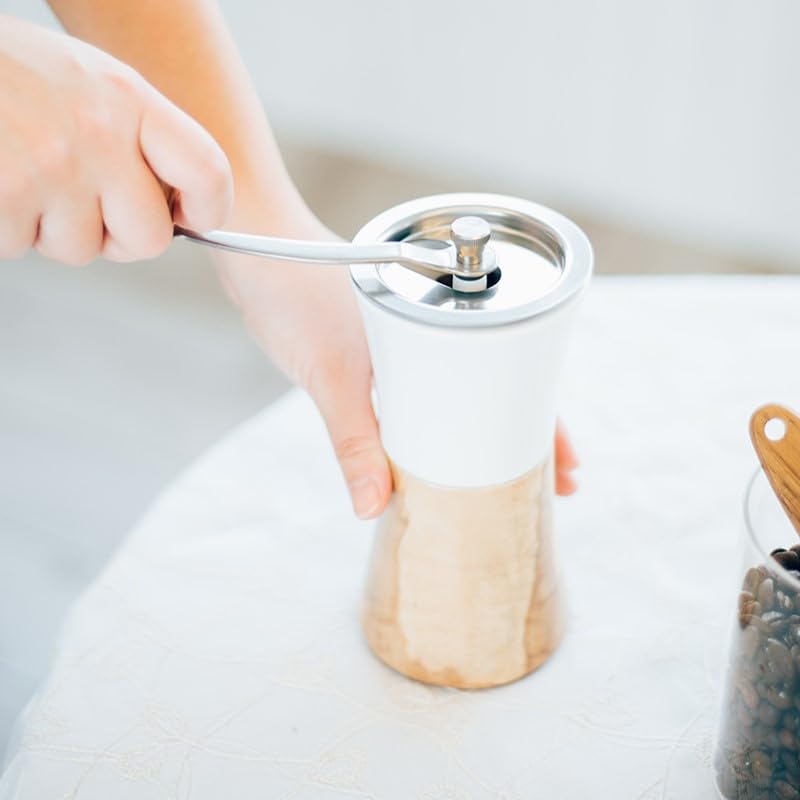 HARIO Ceramic Coffee Mill Wood N Hand Ground Coffee Beans 30g MCWN-2-OV