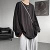 2025 Spring Autumn Men Oversized T-Shirt Man Long Sleeves Pure Color Tshirt Male Bottoming Shirt Man Basic Tops Tees