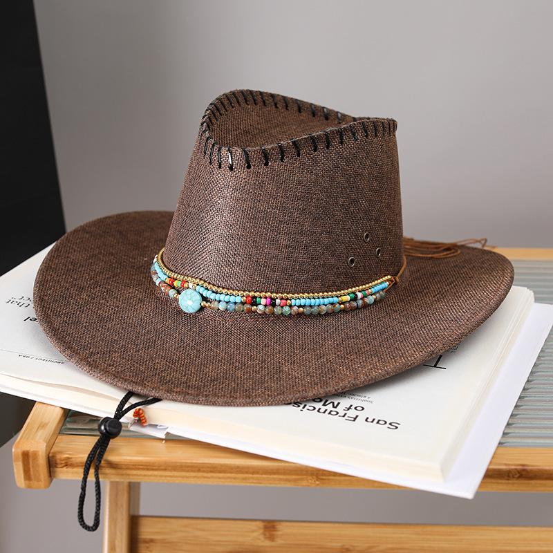 JYL TS DIY Woven Cowboy Hat Outdoor Sun Protection Woven Straw