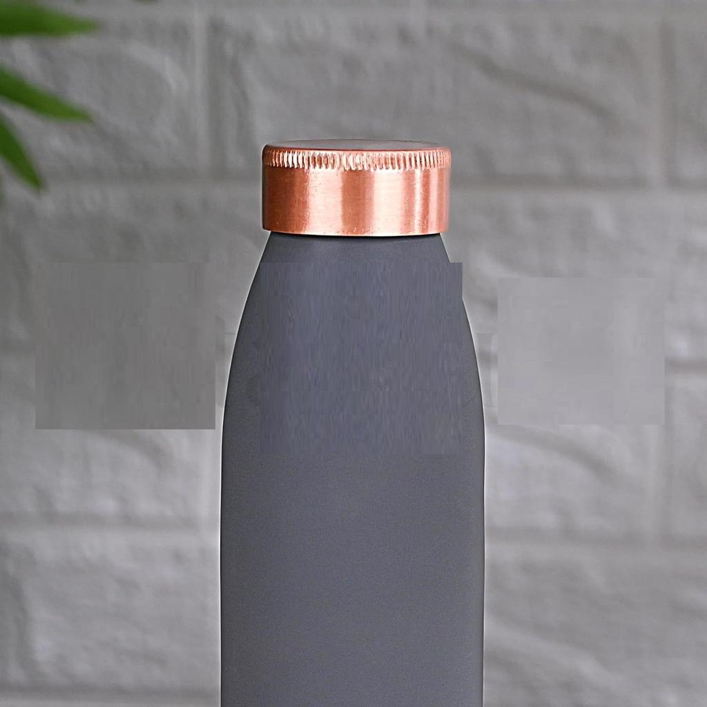 1 Liter Kupferflasche Auslaufsicher Ungiftig BPA-frei Mit Antioxidativen Eigenschaften Grau (Kupferflasche Graue Farbe)