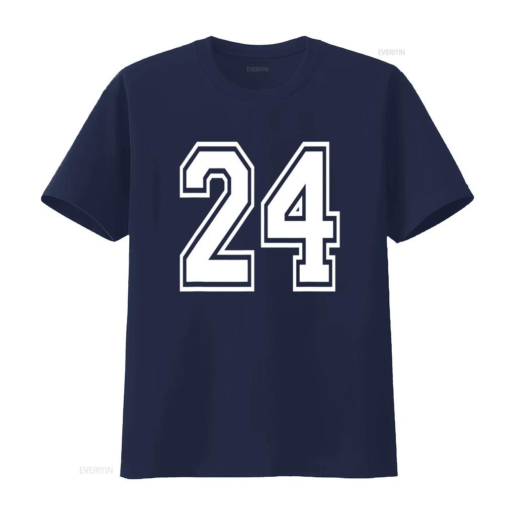 Nummer 24 T-Shirt Geburtstag Varsity Sportteam Trikot vintage gewaschen Unisex Streetwear Designer Kleidung Lässige Mode