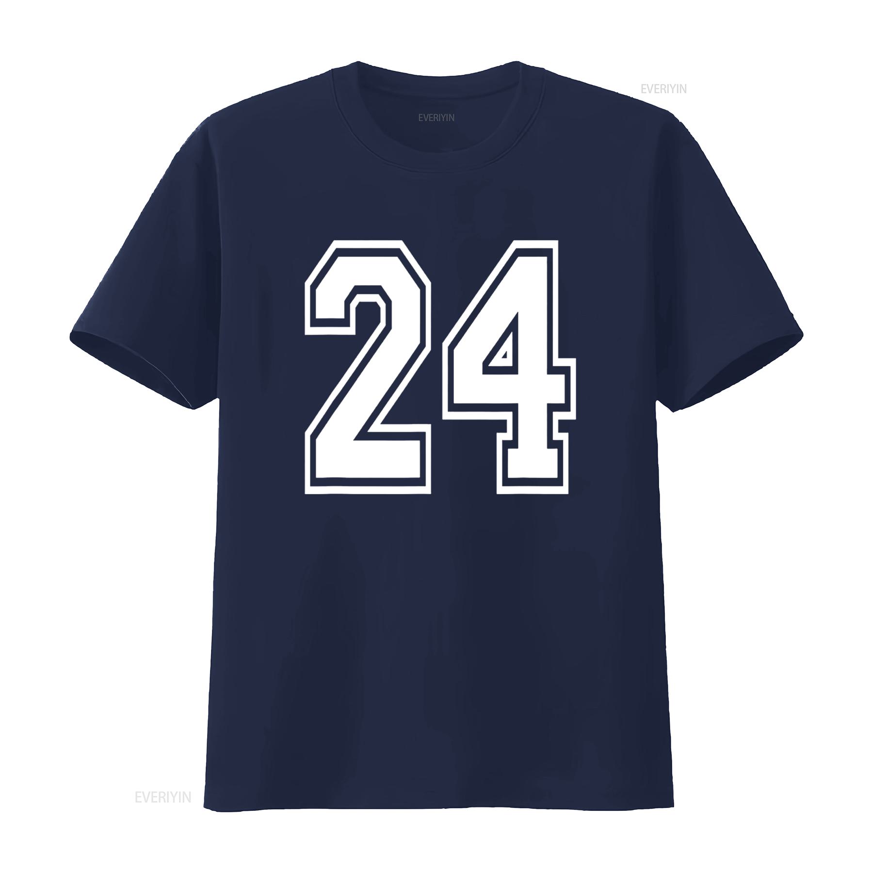 ZheXiong TEE Nummer 24 T-shirt Verjaardag Varsity Sportteam Jersey vintage Gewassen Unisex streetwear designer kleding Casual mode XL