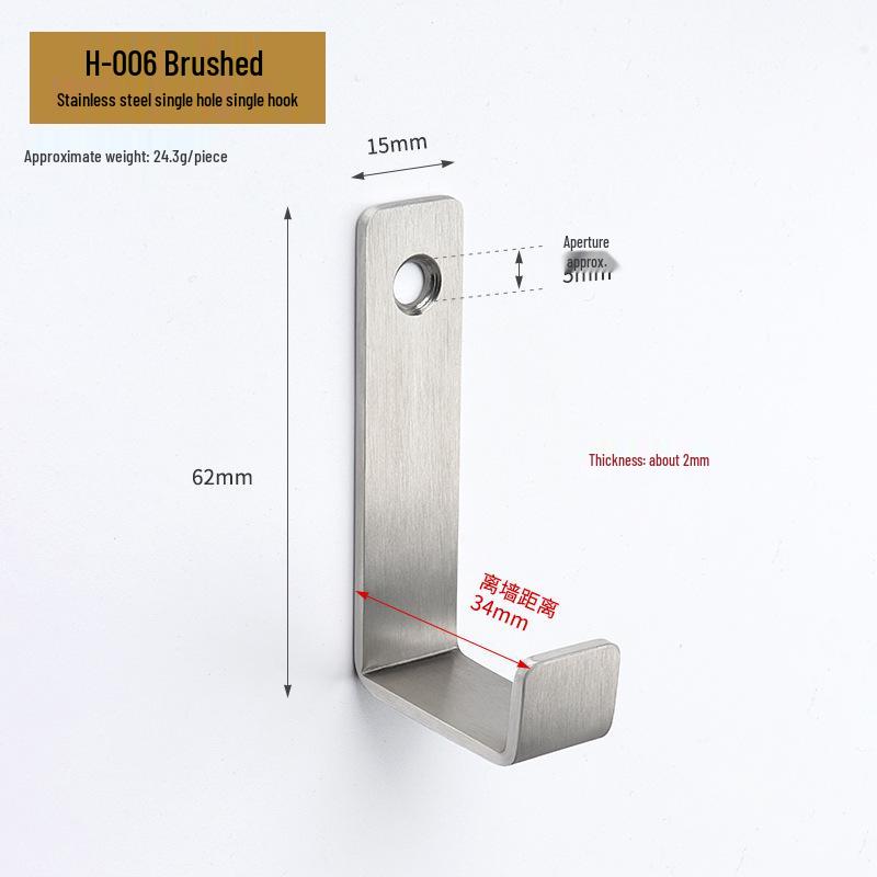 Jinrui Stainless Steel Black Bathroom Hook for Coats and Hats