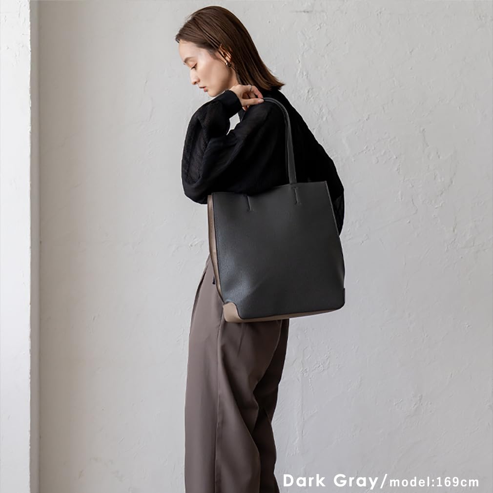 VITAFELICE Women's Two-Tone Square Tote Bag inb-10157p (Dark Gray)