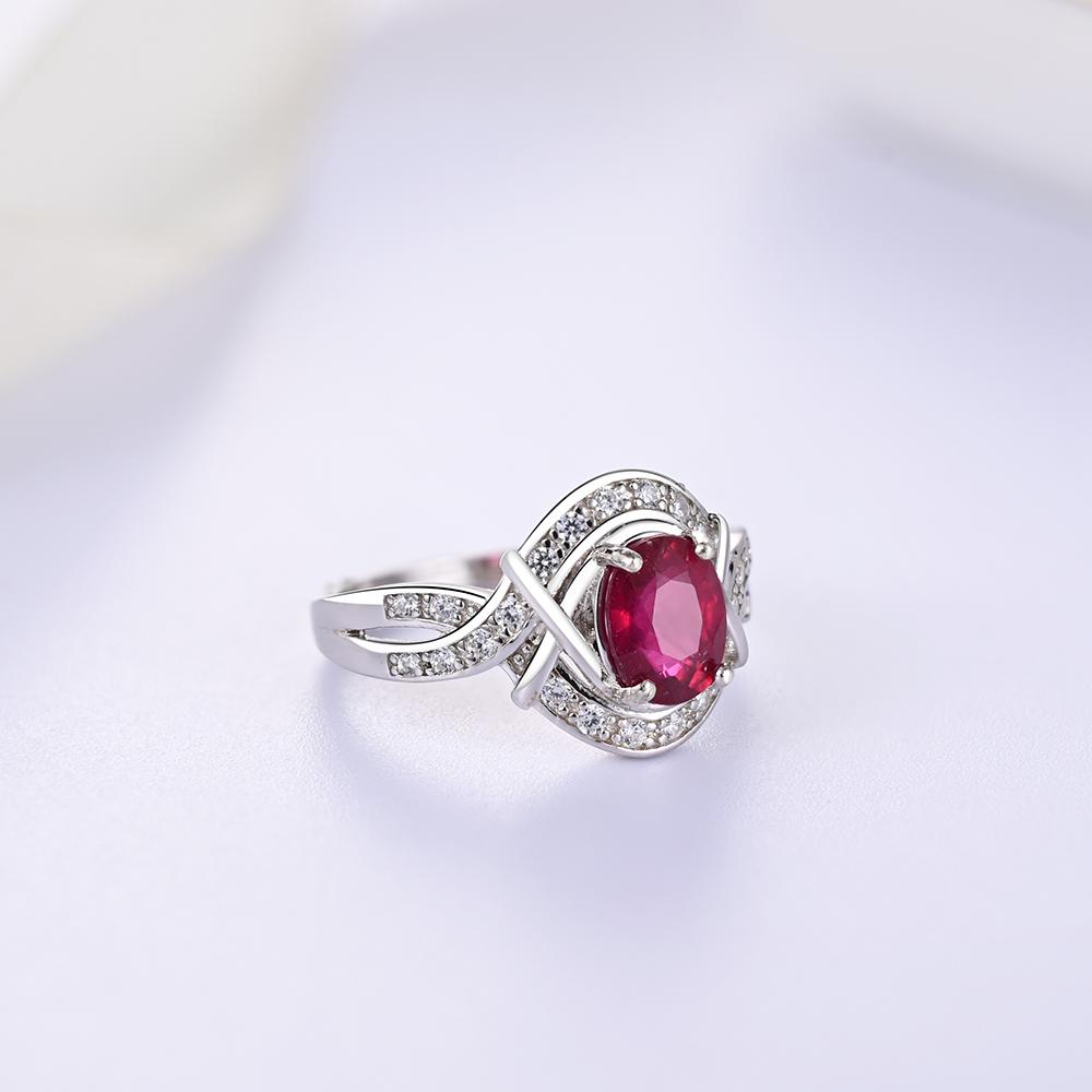 Bolaijewelry Gorgeous Design Natural Filled Ruby Silver Ring Precious Gemstone Exquisite Jewelry for Women
