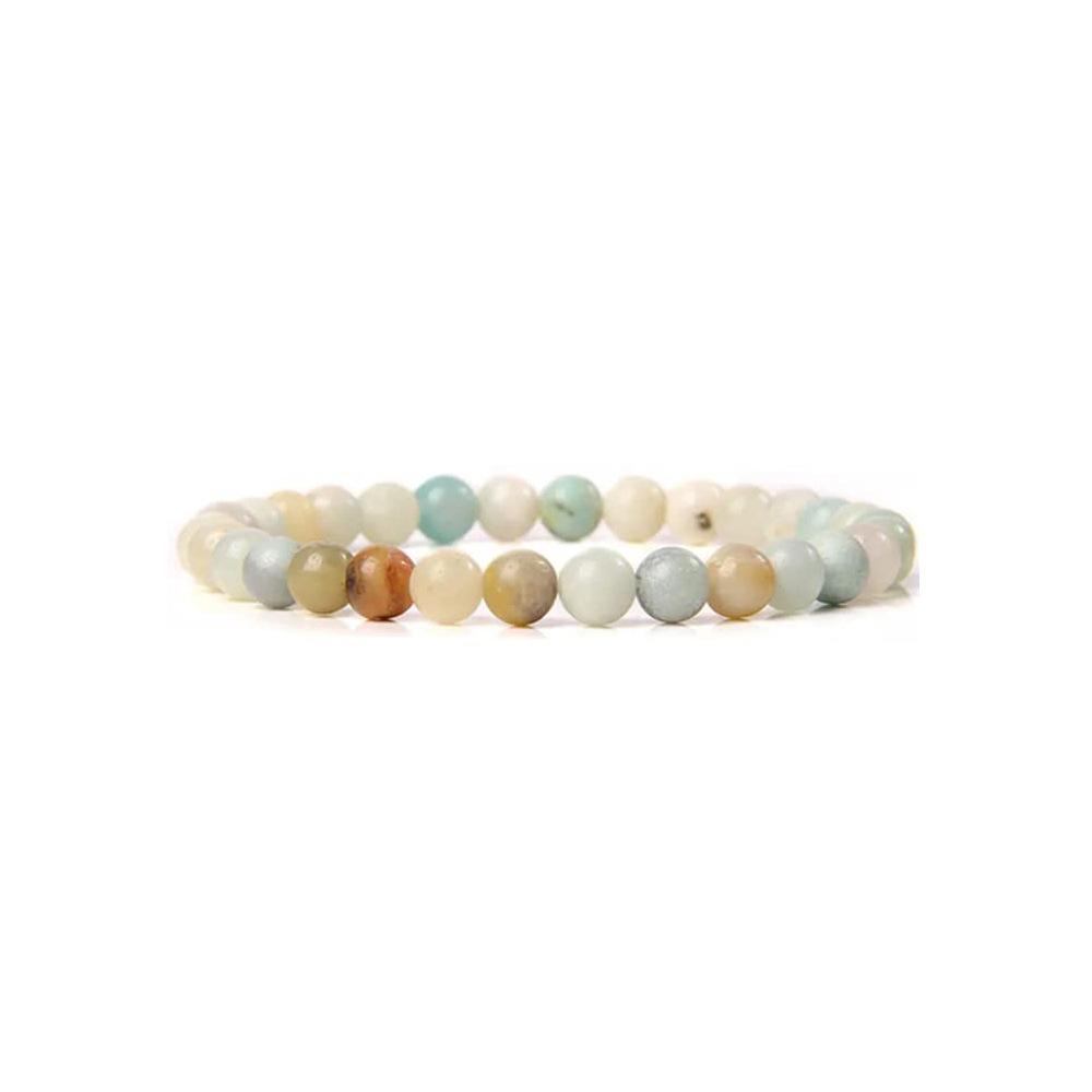 6mm Stone Bead Bracelet for Men and Women, Healing Crystal Stone Round Bead Bracelet Set, Elastic Energy Bracelet