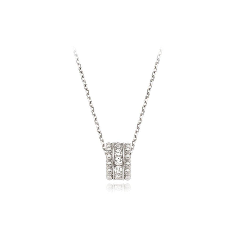 [Stonehenge]] Silver Cylinder Necklace Sc25A21E