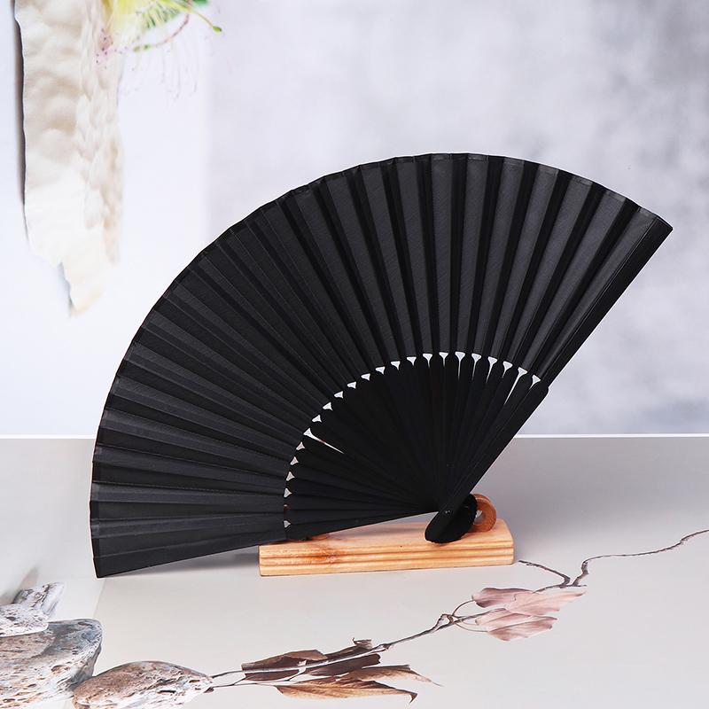 Black Hand Fan Vintage Folding Fans Wedding Party Favor Supplies Chinese Hand Fan Classical Dance Fan Craft Fan Lightweight