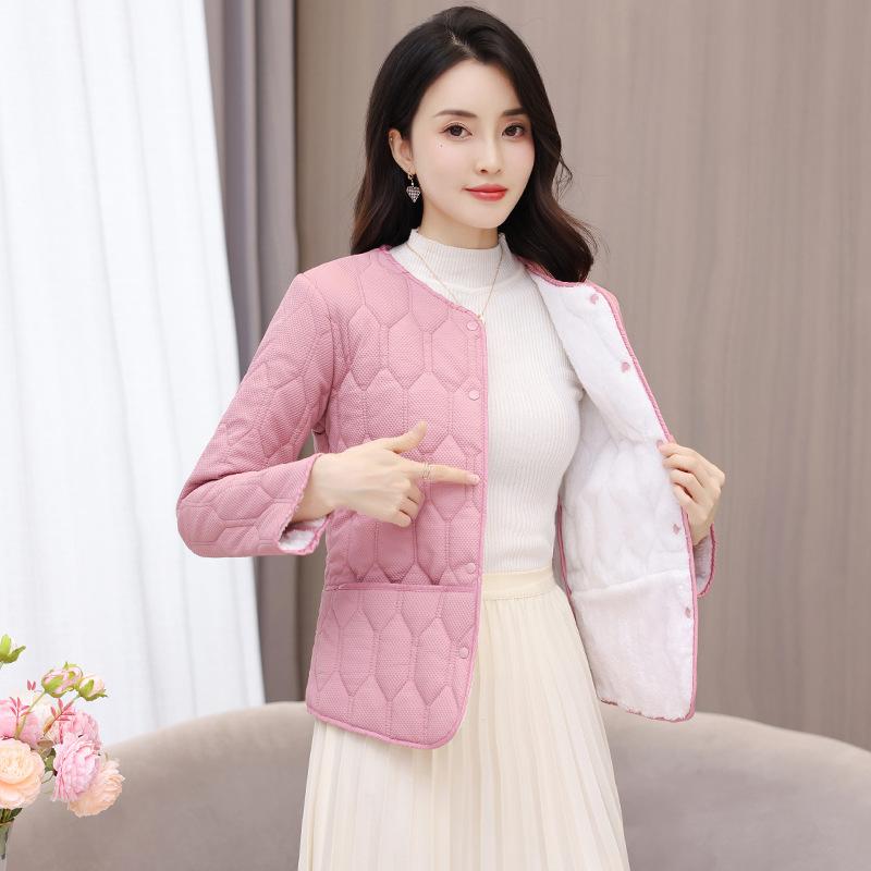 Light and Thin Cotton-padded Clothes Liner, Autumn and Winter New Cotton Clothes Women's Fashion Inner with Short Velvet Women's Coat