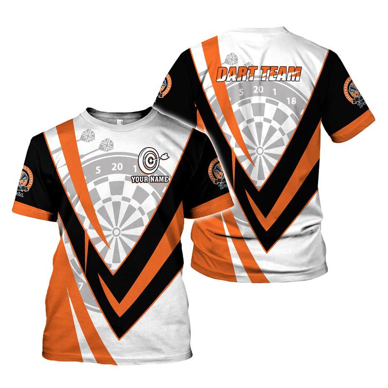 Camiseta Hombre Dardo Impresión 3D Personalizada con Nombre para Aficionados a los Dardos Camisetas Gráficas Tops de Verano Manga Corta Oversize Ropa