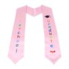 Custom Children's Satin Graduation Gown Set with Embroidered Sash, Tie, and Shawl