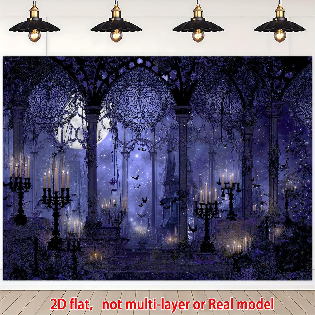 2D flat banner. It features magnificent arches and candlesticks, making it ideal for themed photo booths birthdays, and weddings