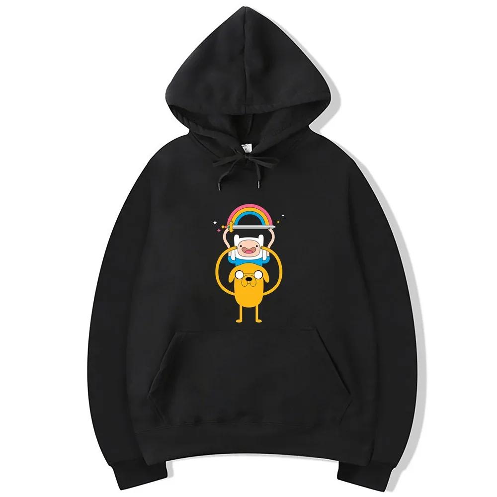 Adventure Time Animation TV Series Jake Cartoon Pattern Pullover for Men and Women Harajuku Fashion Street Harajuku