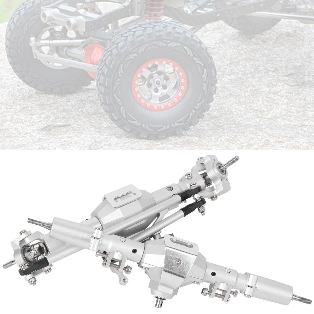 Silver Aluminum Alloy Shell RC Car Front Rear Axle Upgrade Parts Accessory for Axial SCX10 II 90047 90046Front Rear Axle