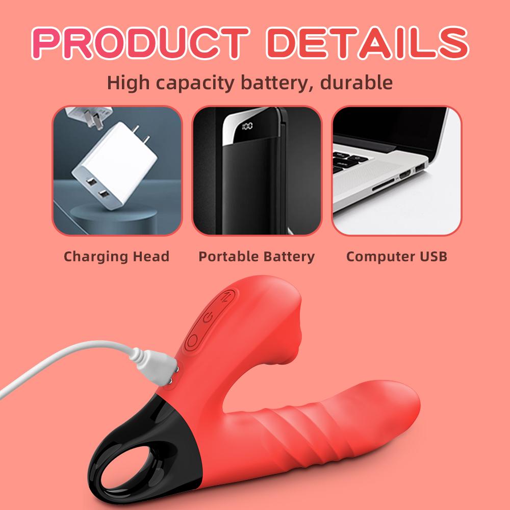 3 In 1 Dildo Vibrator G Spot Telescopic Vibrating Adult Sex Toy Patting Vagina Massage Female Vibrator Stimulate Anus Sexy Toys