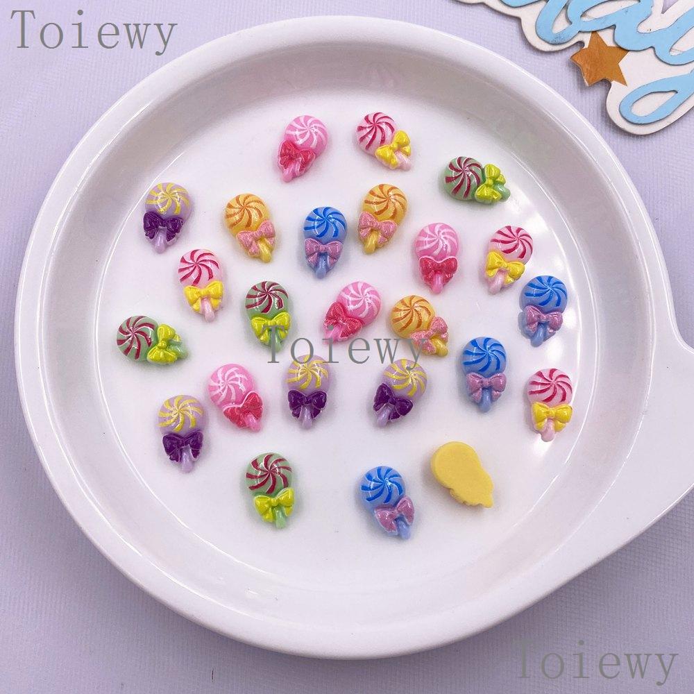 30pcs Mix Resin Colorful Mini True Colored Lollipop Nail Art Flatback Stone Applique DIY Christmas Charms Scrapbook Decor Crafts