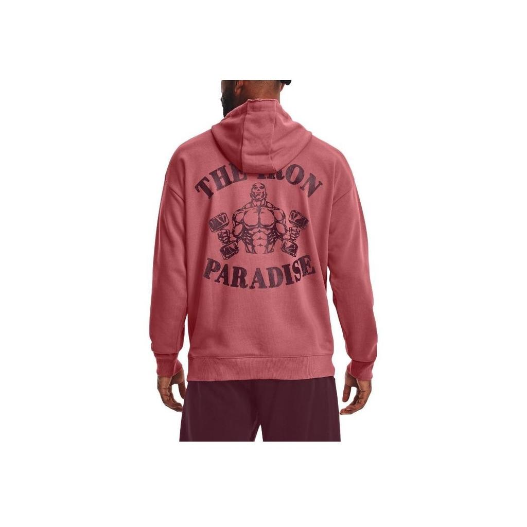 Under Armour Graphic Print Fleece Hoodie Men Red 1373562-600